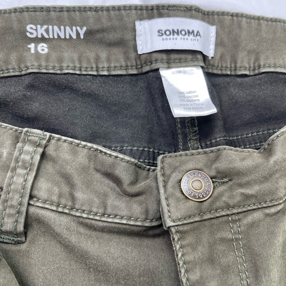 Sonoma Olive Green Skinny Jeans - Picture 2 of 6